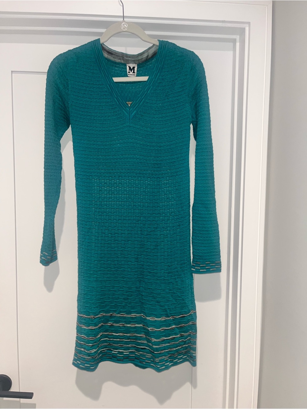 Missoni Teal V-Neck Knit Dress
